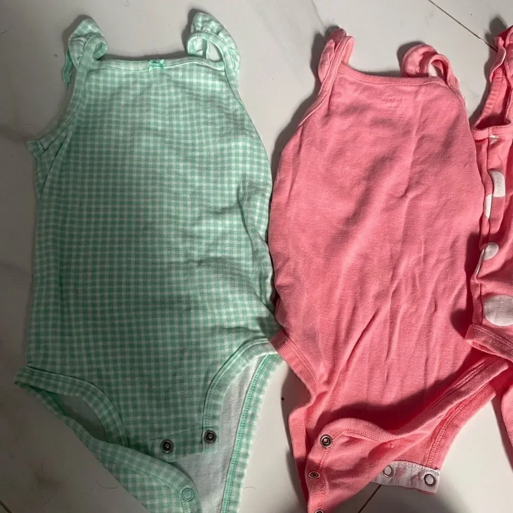 [carters] set of 5 ruffle sleeve tank onesies #10